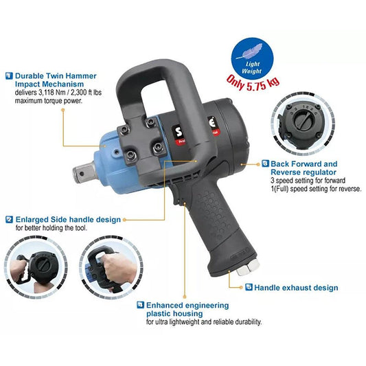 SUMAKE tryckluftsmutterdragare 1'' ST-IW1480 - SWEDISHGLOSS