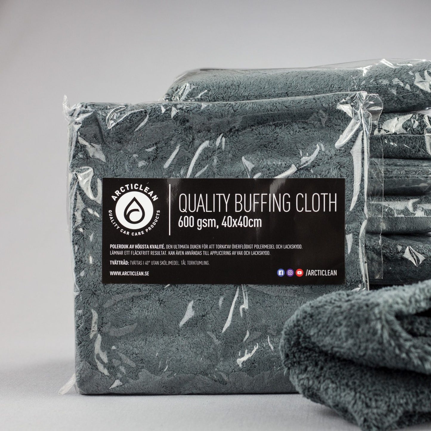 Arcticlean Quality Buffing Cloth – 40X40CM/600 GSM - SWEDISHGLOSS