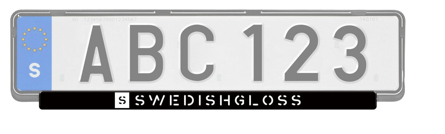 Regskyltdekal SWEDISHGLOSS - SWEDISHGLOSS