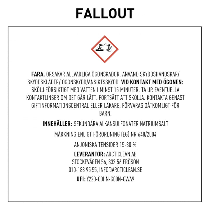 Fallout, 500ML, 5L & 25L