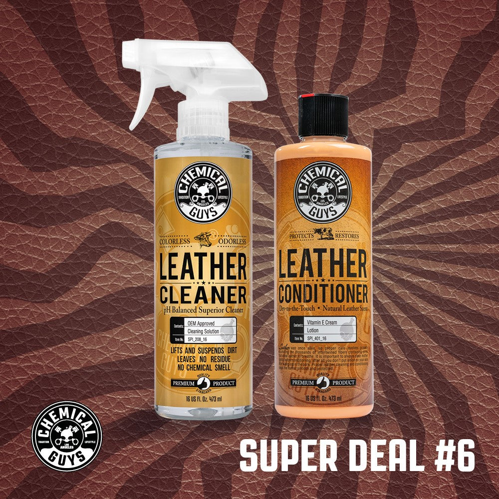CHEMICAL GUYS LEATHER CLEANER & CONDITIONER KIT SWEDISHGLOSS